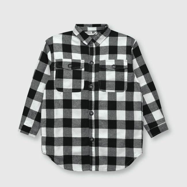 COLLOKY - Blusa de niña cuadros negra (2 a 12 años)