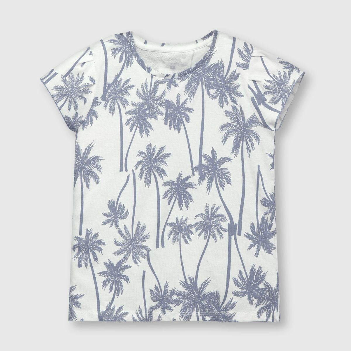 COLLOKY - Polera de niña palmeras azul (2 a 12 años)