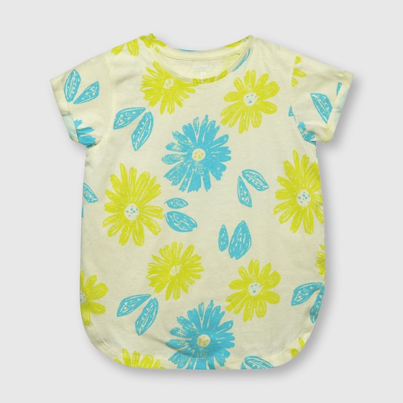 COLLOKY - Polera de niña flores amarilla (2 a 12 años)._