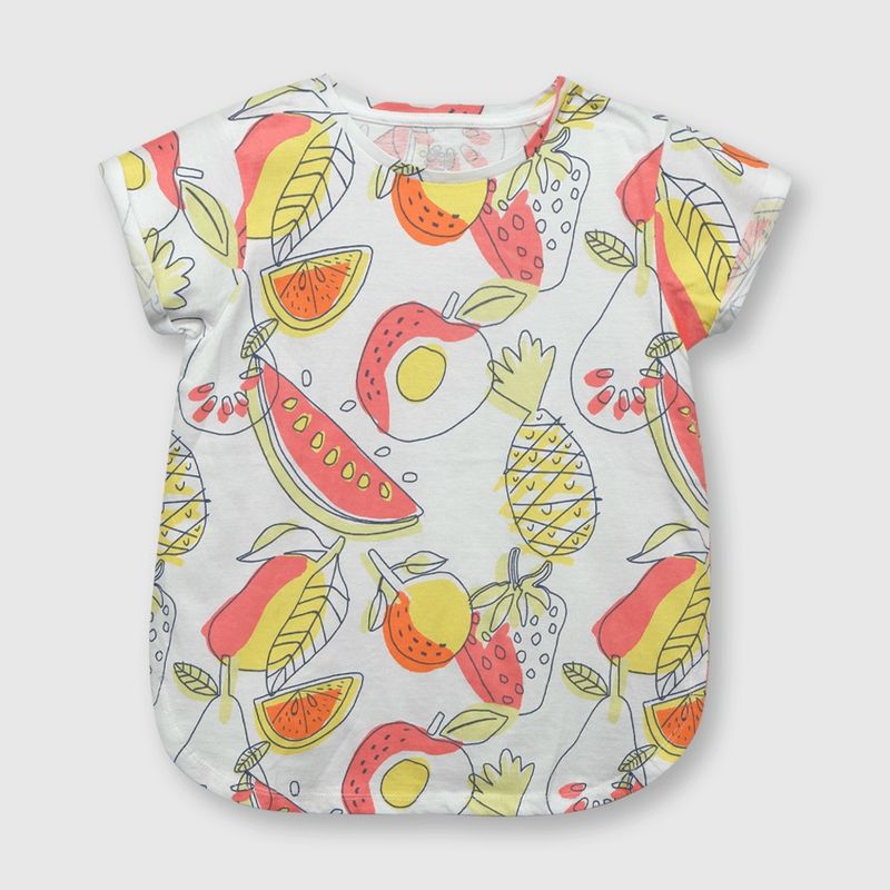 COLLOKY - Polera de niña frutas blanca (2 a 12 años)._