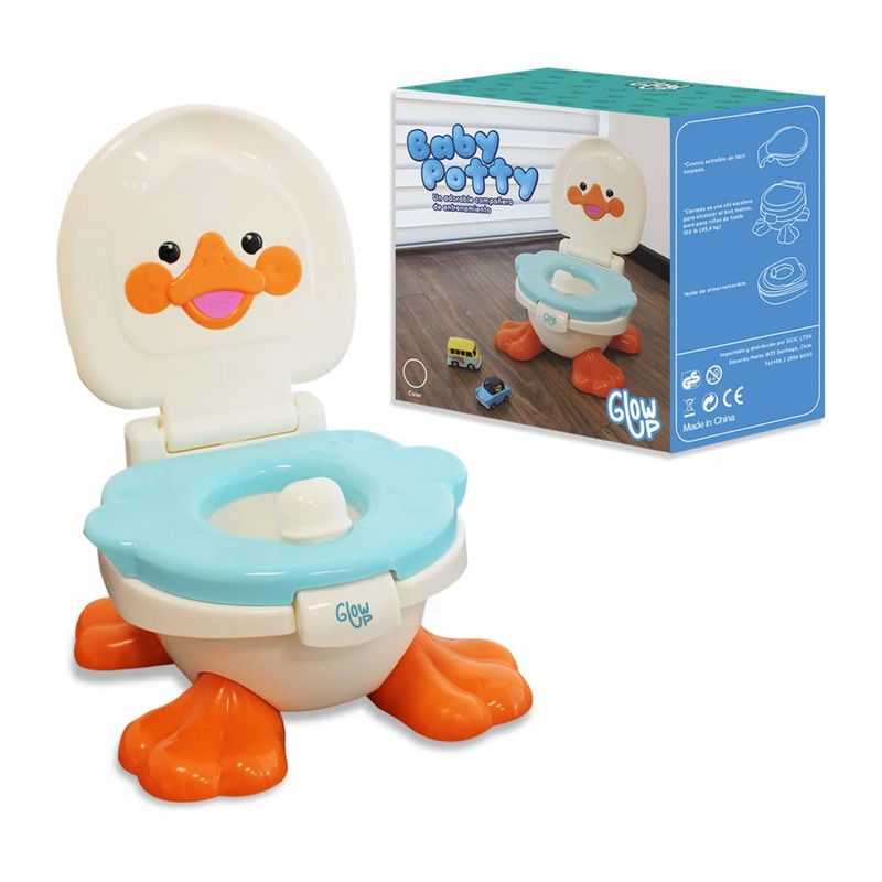 GLOWUP - Pelela Patito Duck Baby Potty 3en1 Celeste