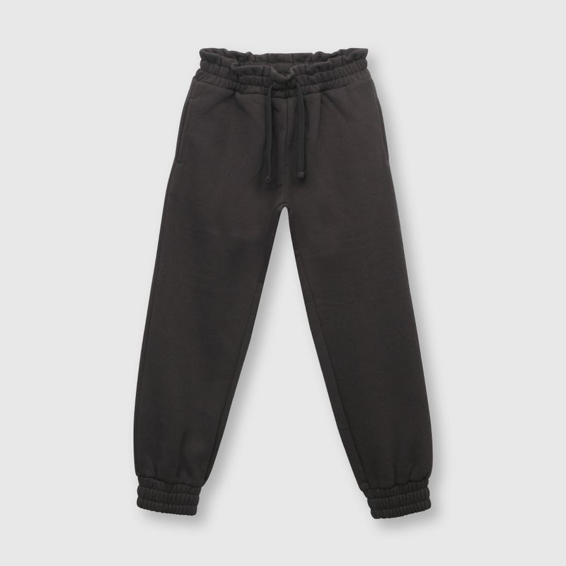 COLLOKY - Pantalón de niña cintura recogida gris (2 a 12 años) 24 meses