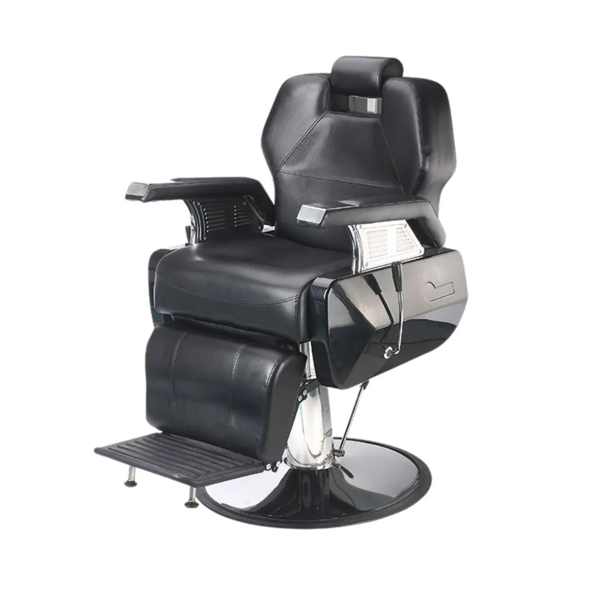 TODODESCUENTO - Sillon Barbero Peluqueria Pro Deluxe Inclinacion Regulable- NEGRO