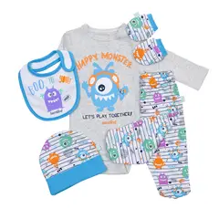 BAMBINO - Set 5 Piezas Baby Gift Creations Monstruos Blanco