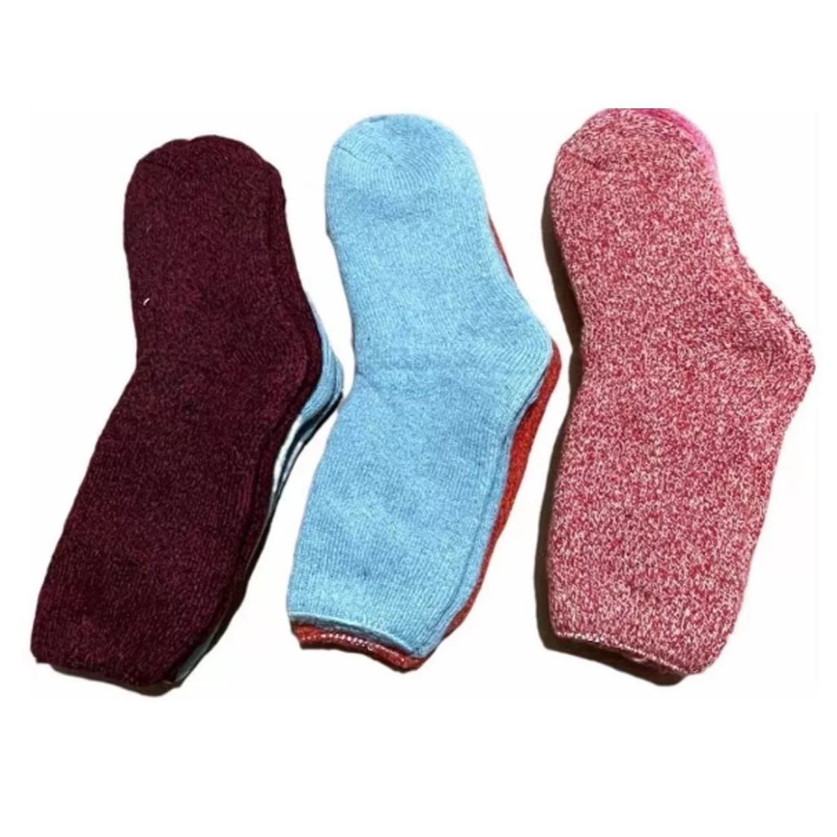 EVERSO - Preciox12pares Calcetin Gruesos Con Toalla Polar Para Mujer Liso