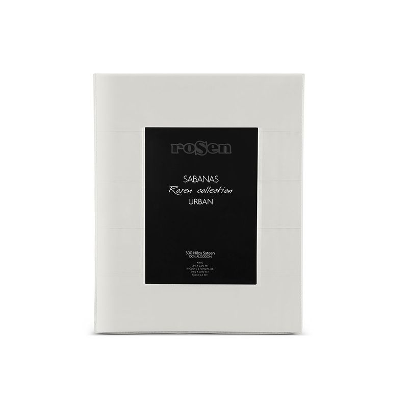 ROSEN - Sábana Rosen 300 Hilos Algodón Lisa Gris 2 Plazas