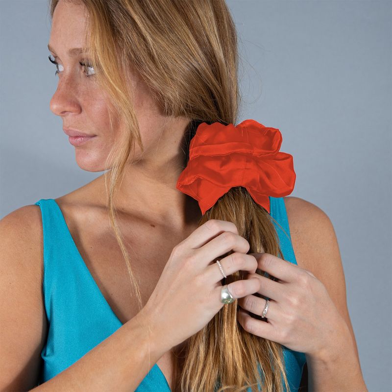 MARIA PASKARO - Scrunchie Collet Camelia L Naranjo Seda Maria Paskaro - Naranjo
