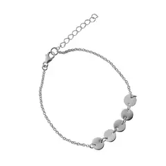 ANDREA COGGIOLA JOYAS - Pulsera 5 Discos Plata Fina 925