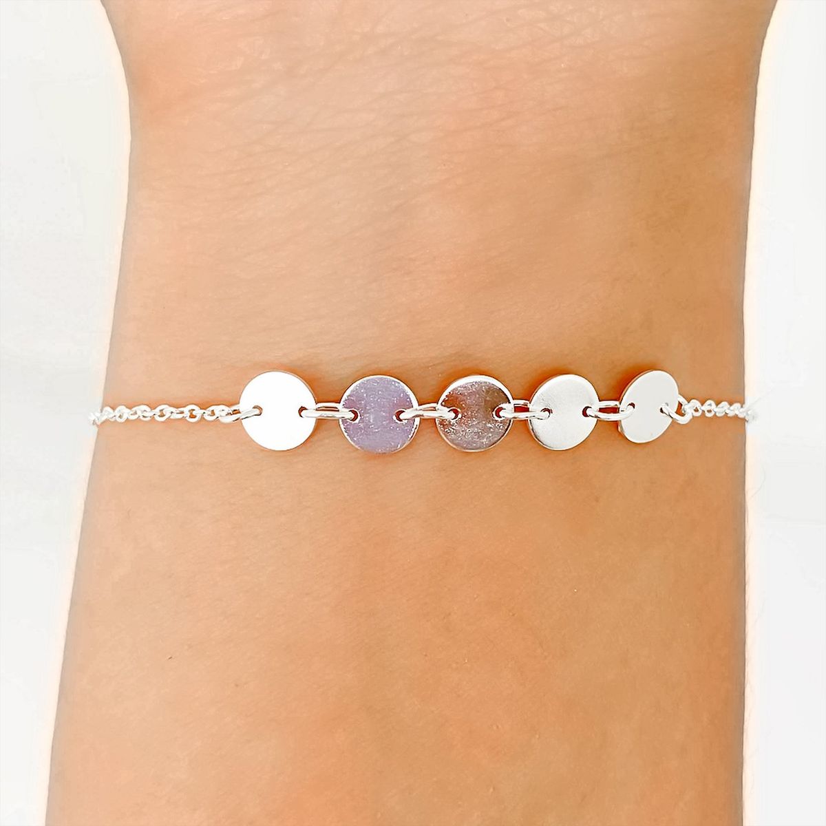 COGGIOLA - Pulsera 5 Discos Plata Fina 925