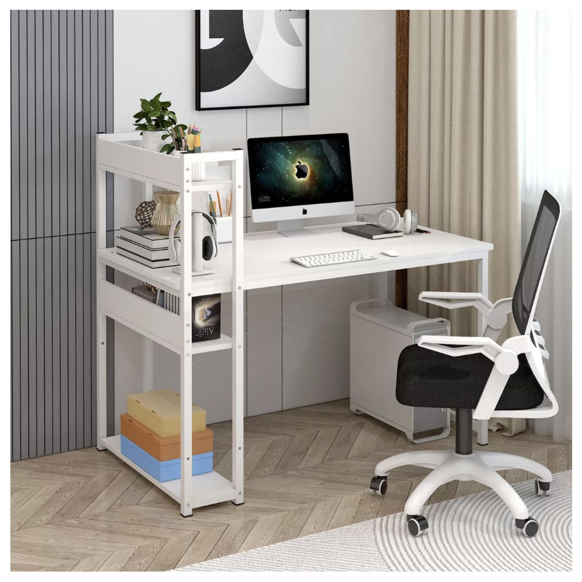 HOMER DESIGN - Escritorio H Oficina Madera Espesor 15mm 120x55x72cm 180832