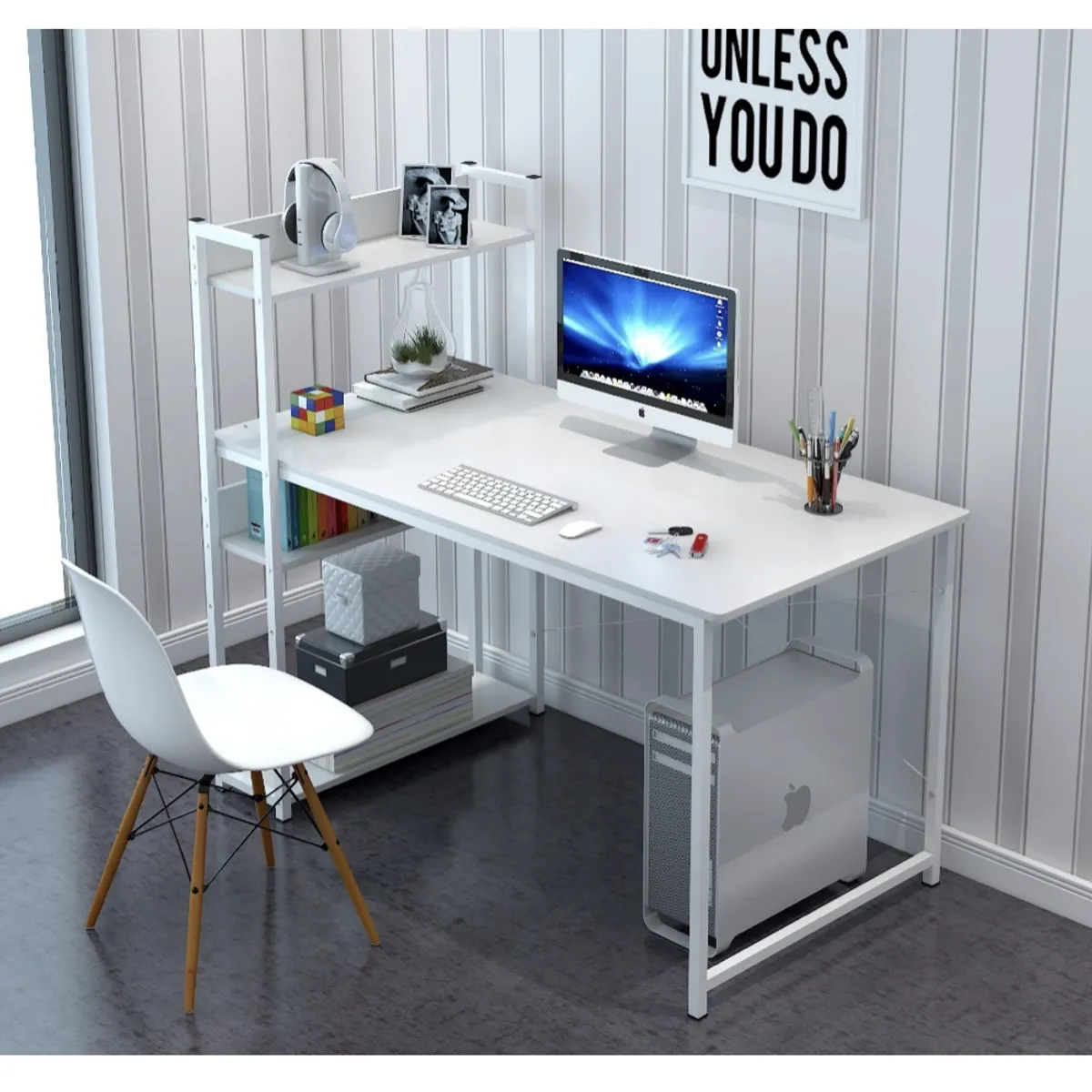 HOMER DESIGN - Escritorio H Oficina Madera Espesor 15mm 120x55x72cm 180832