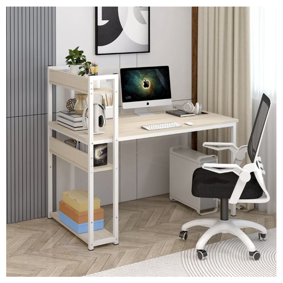 HOMER DESIGN - Escritorio H Oficina Madera Espesor 18mm 120cm X 55cm X 72cm 2003030