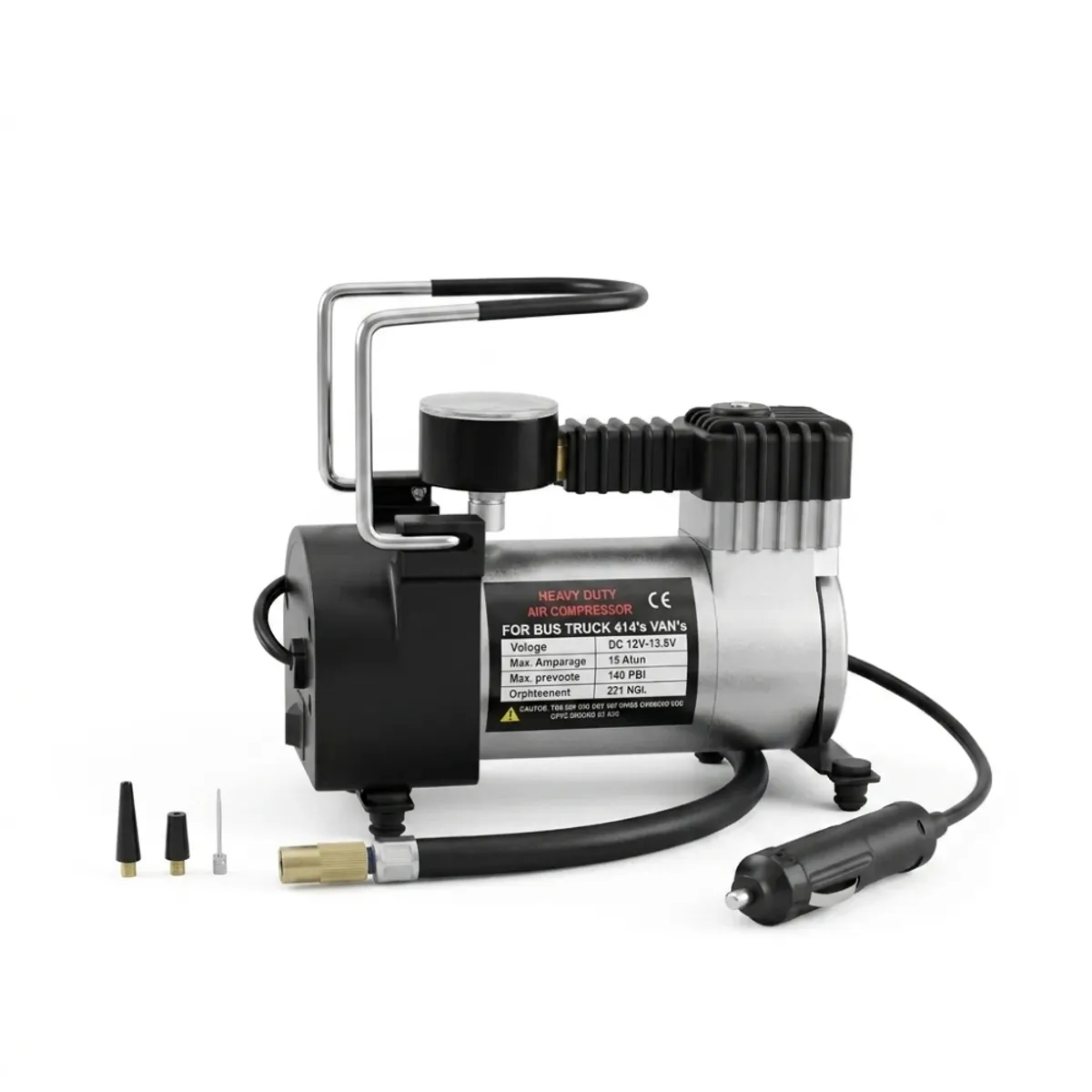 Compresor De Aire Para Carro Y Camioneta 12v Inflador Neumaticos Portatil Metalico Pro FIGOIMPORT, marca GENERICO - Foto Principal