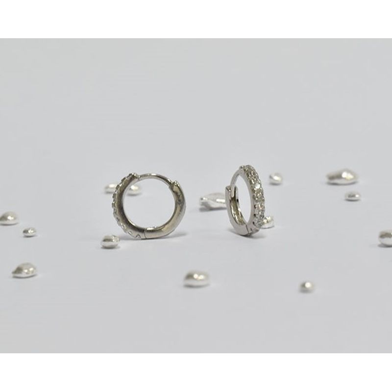 ROSETT - Aros huggies cintillo en piedras incoloras Plata 925