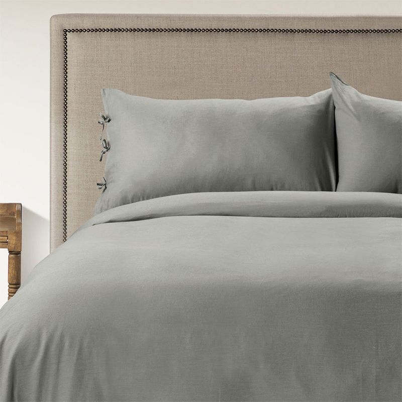 ROSEN - Funda Plumón Rosen Lino-Algodón Pure Liso 2 Plazas Topo