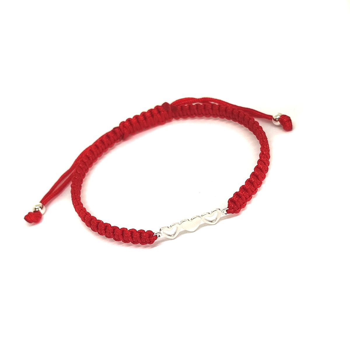 COGGIOLA - Pulsera Julieta Cordón Rojo Plata Fina 925