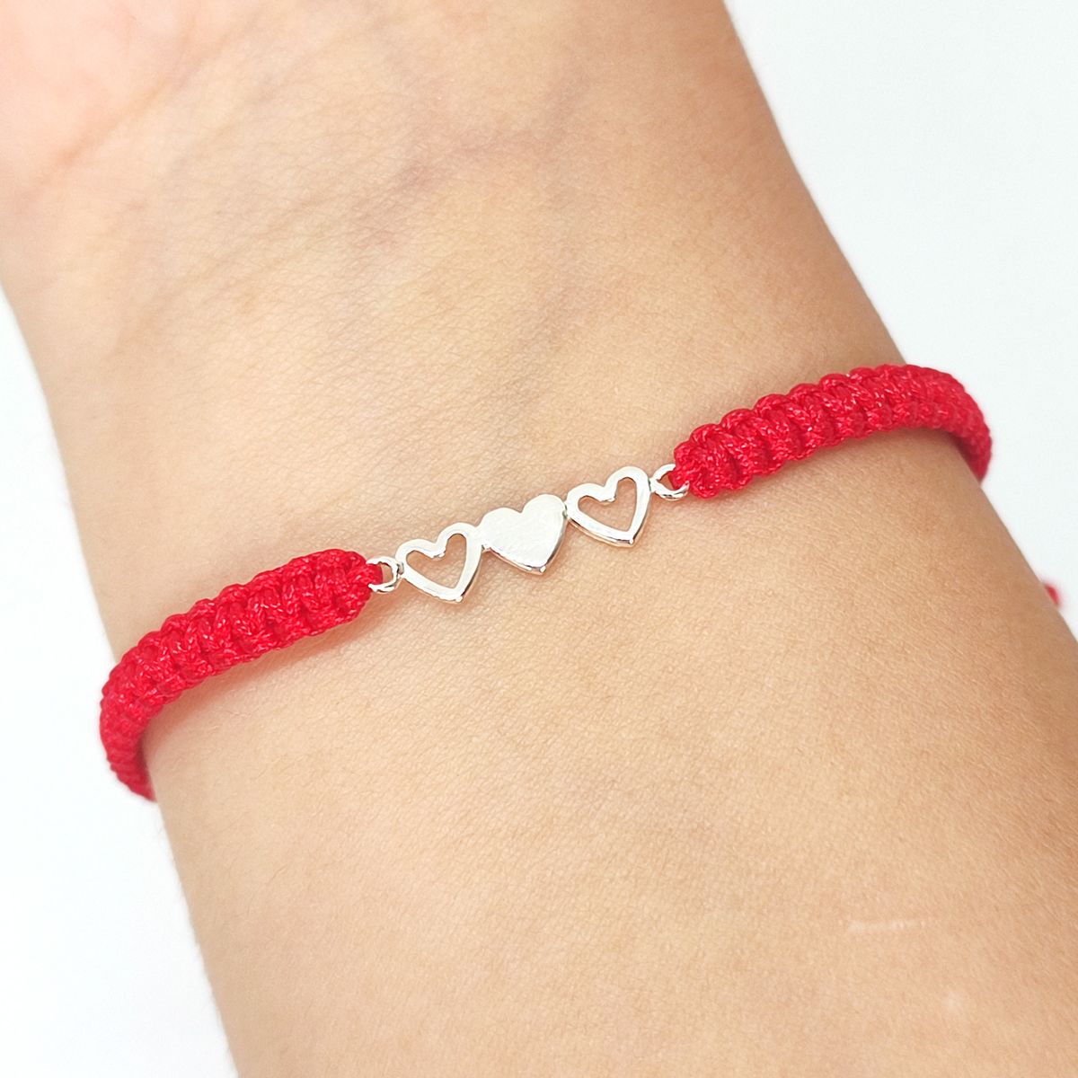 COGGIOLA - Pulsera Julieta Cordón Rojo Plata Fina 925