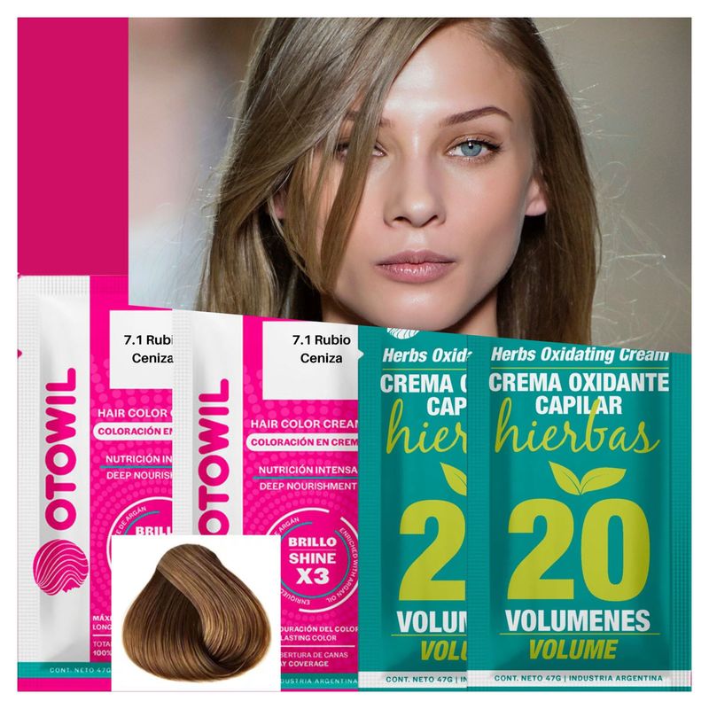 OTOWIL - PACK 2 TINTURAS DE CABELLO PERMANENTE CON ACEITE DE ARGAN