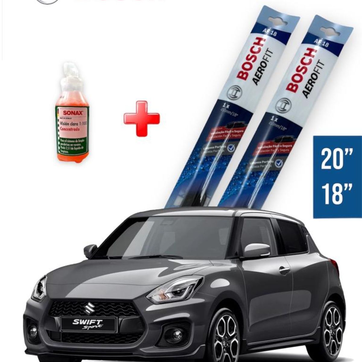 BOSCH - Kit Plumillas Limpiaparabrisas Bosch 20 Y 18 Suzuki Swift