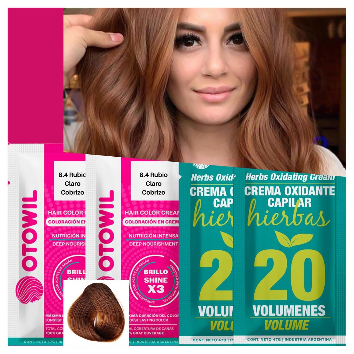 OTOWIL - PACK 2 TINTURAS DE CABELLO PERMANENTE CON ACEITE DE ARGAN