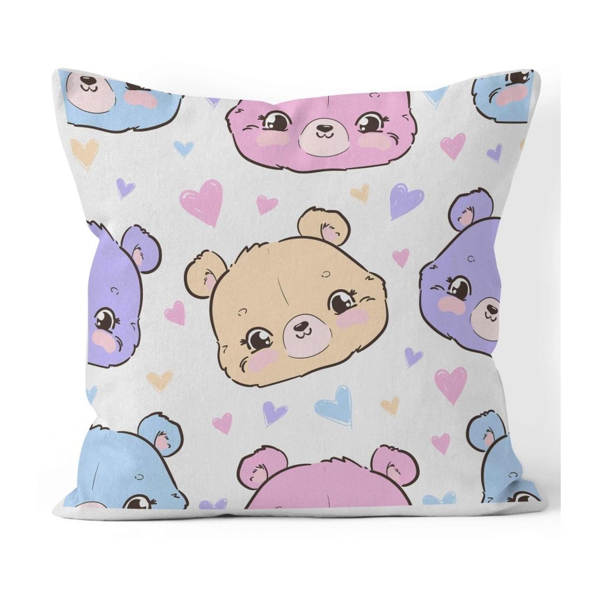 HOMASTTI - Funda Cojin Infantil 45x45 Ositos Lino Poly