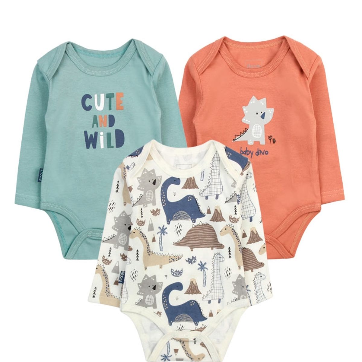 FICCUS - Set Body Newborn Niño M/Larga Jurassic