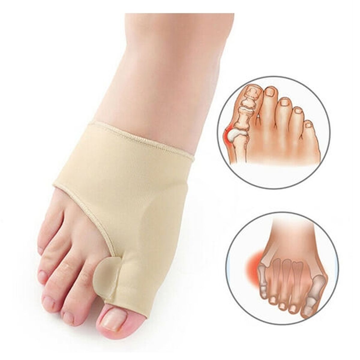 GENERICO - Corrector Con Protector De Juanetes Con Almohadilla Interna Silicona