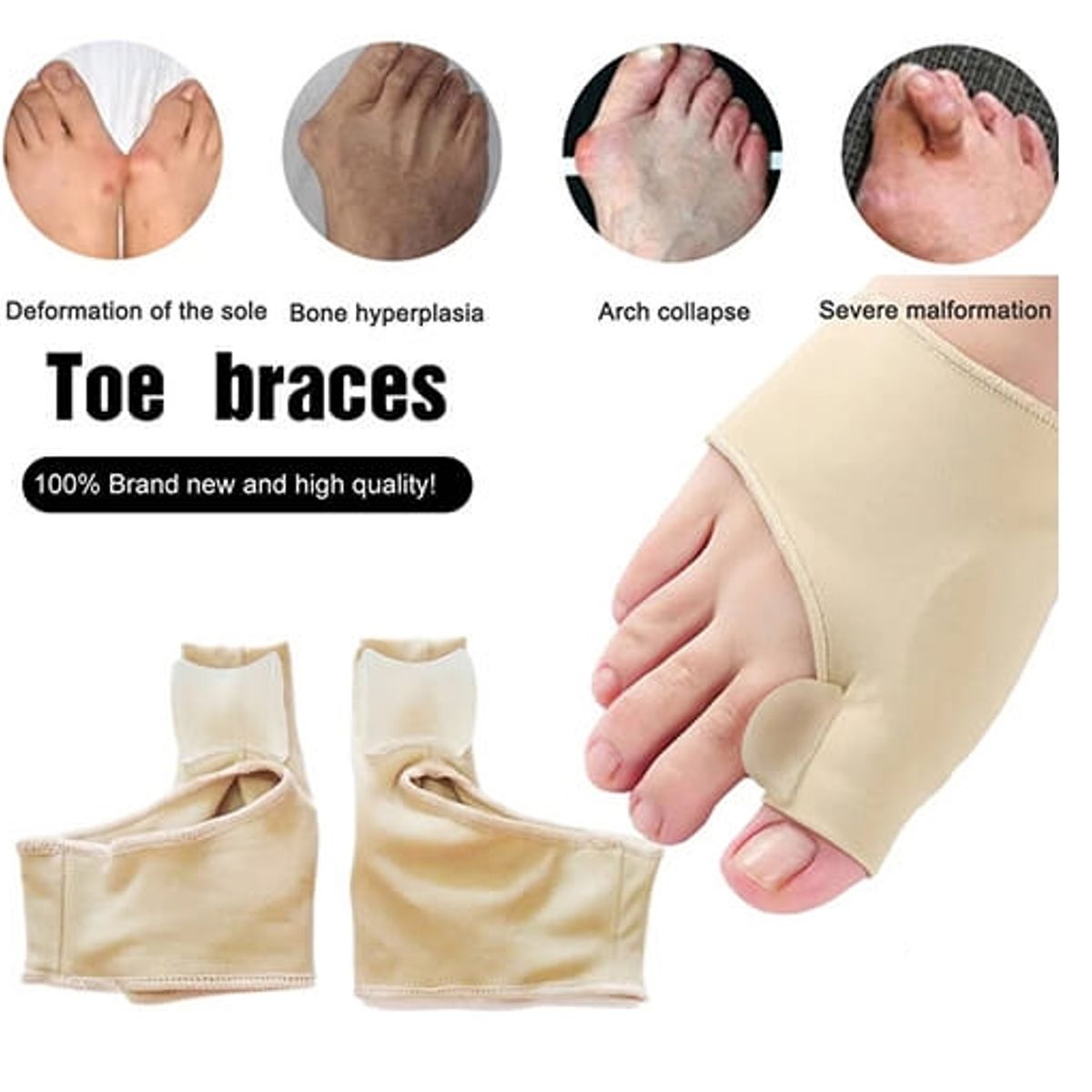 GENERICO - Corrector Con Protector De Juanetes Con Almohadilla Interna Silicona