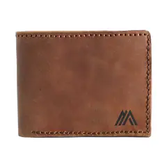 MILLAM - Billetera Estilo Clásico de Cuero Café para Hombre