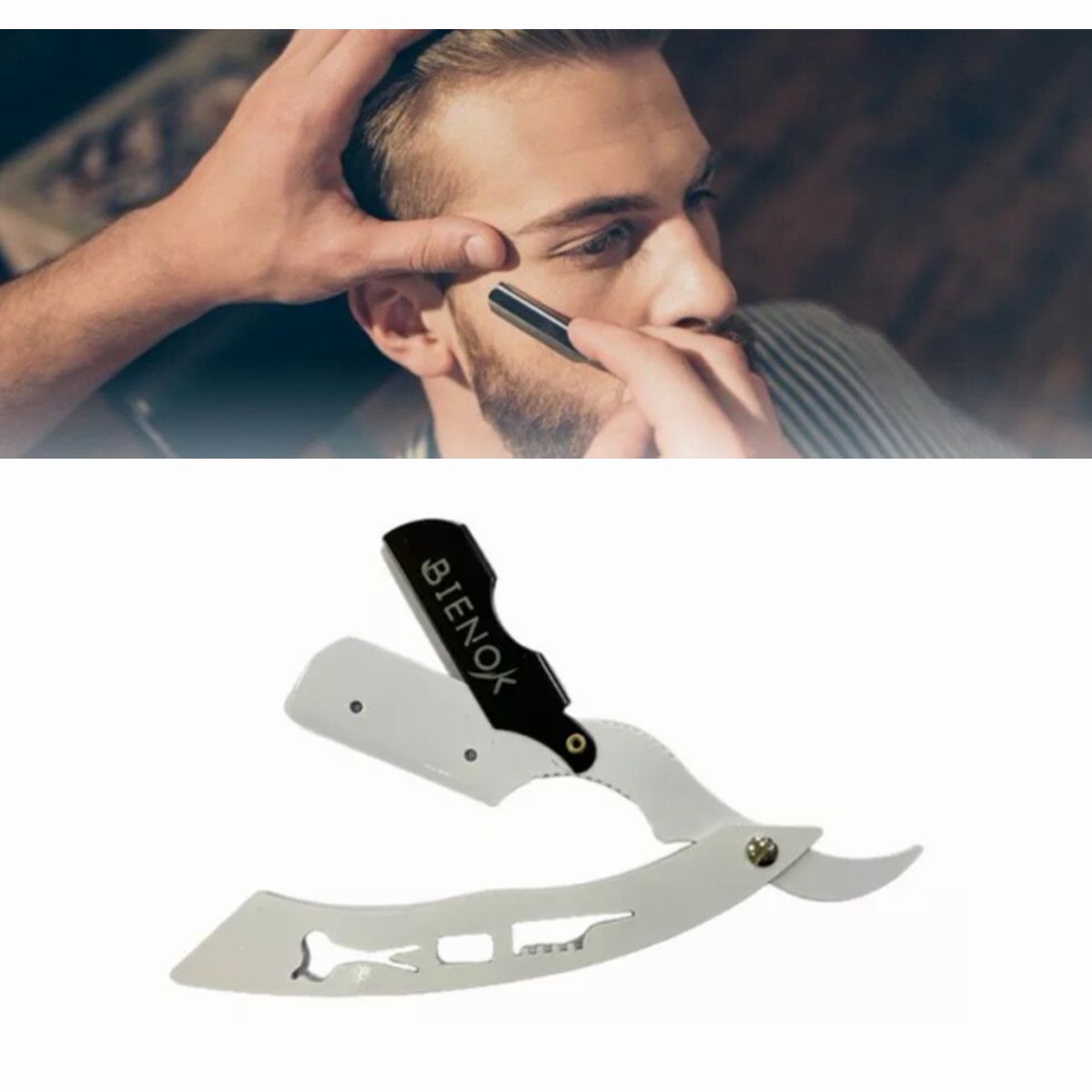 GENERICO - Navaja Navajin Afeitador De Barbero Color Blanco