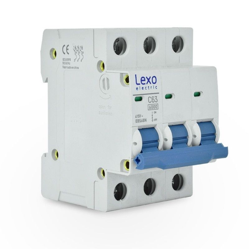 LEXO - INTERRUPTOR AUTOMATICO LEXO 3x63A 6KA C
