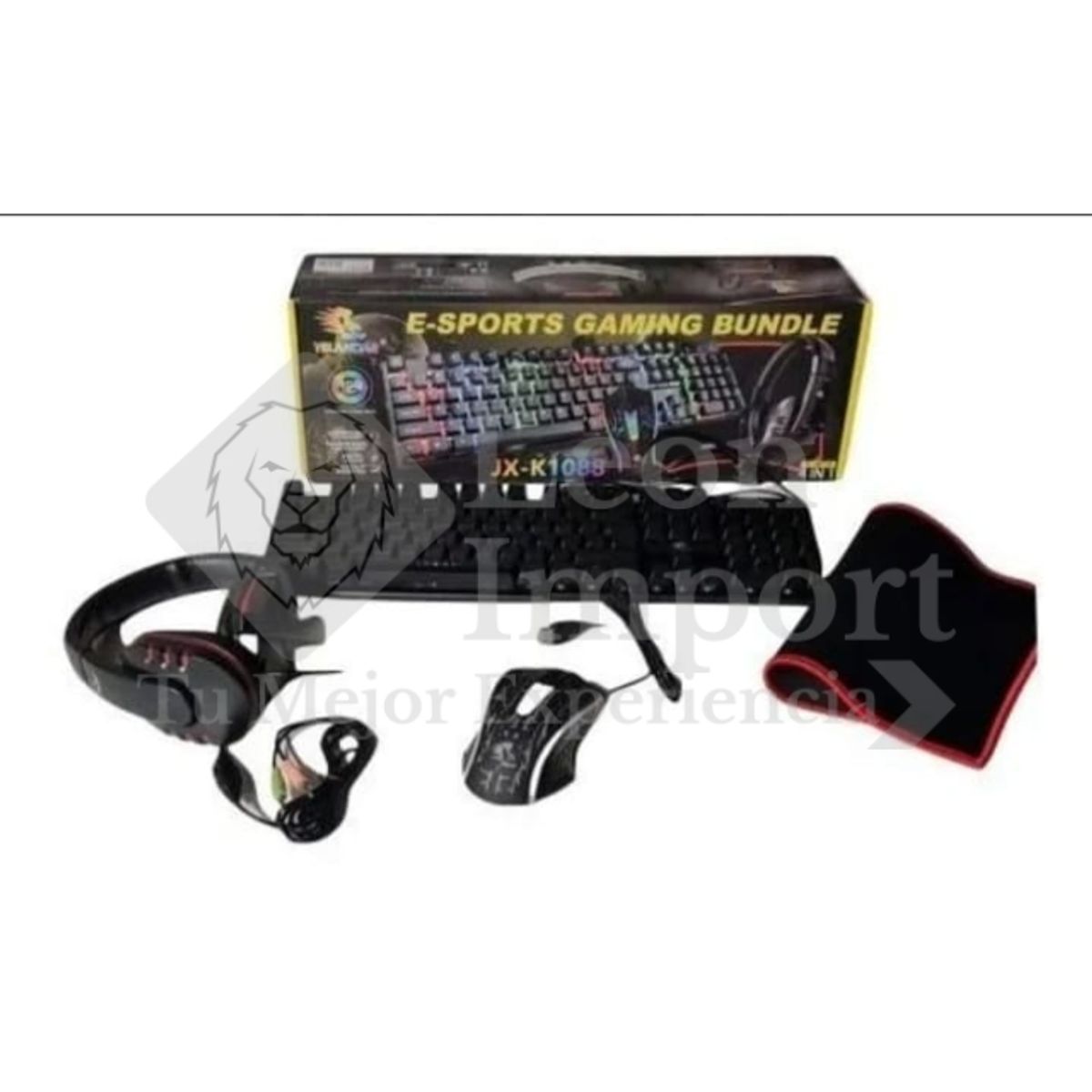 GENERICO - Pack Gamer 4 En 1 Teclado - Mouse - Audifonos - Mouse Pad Luces Rgb