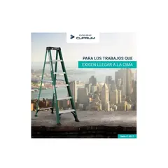 CUPRUM - Escalera Tijera Fibra De Vidrio 1.55 Metros 5 Peldaños
