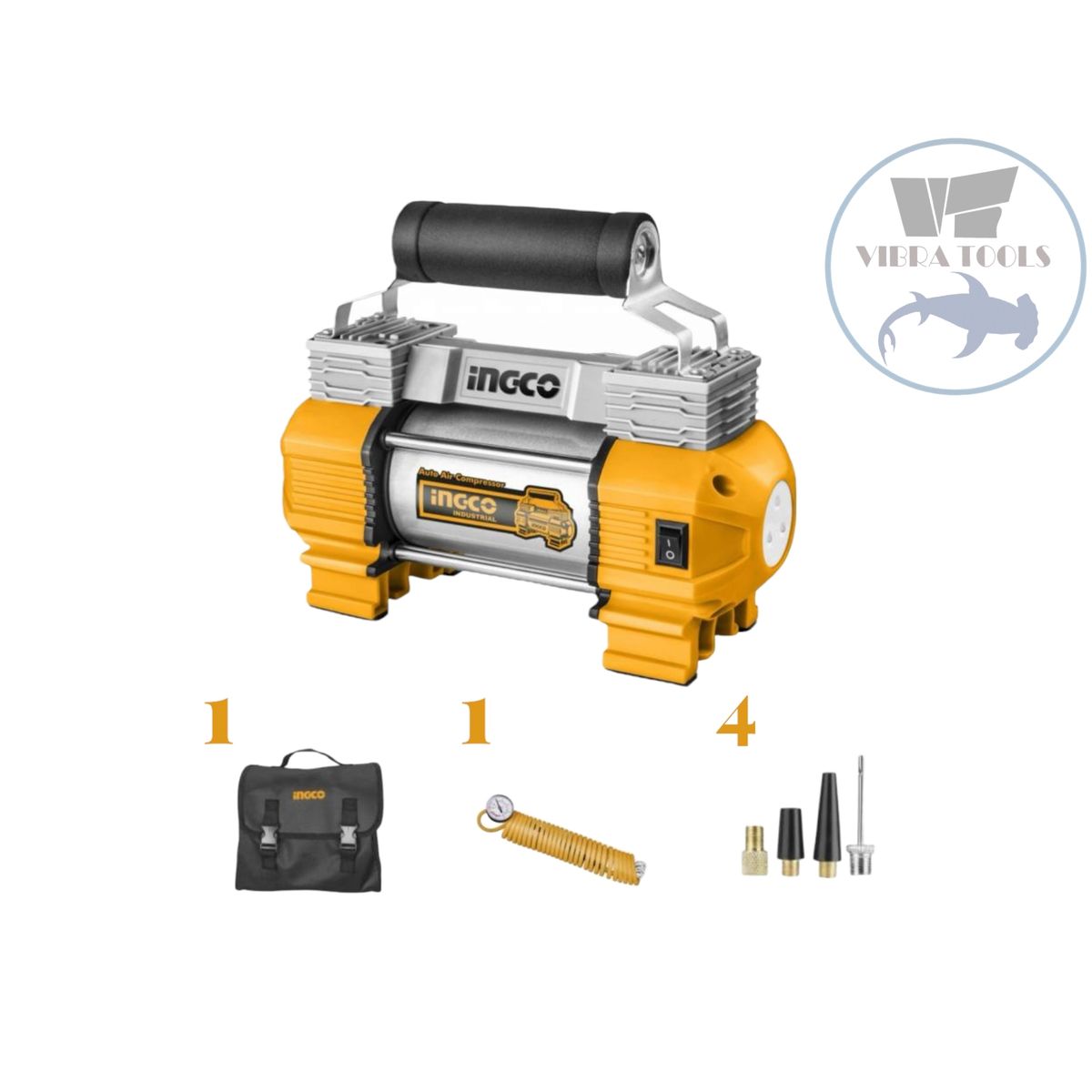 INGCO - Compresor De Aire Para Auto Ingco 13,5 V 120 Psi 18 A + 5 Ac