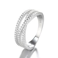 Anillo Plata 925 Mujer Circones Blancos Elegante Moderno Joya