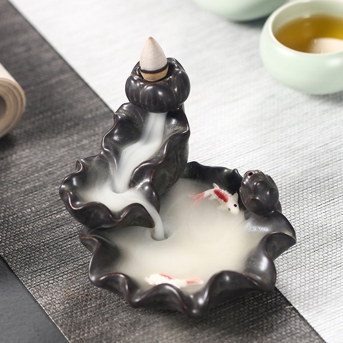 KUANGYE - Porta Incienso Cascada Slow Fish + 10 Inciensos.