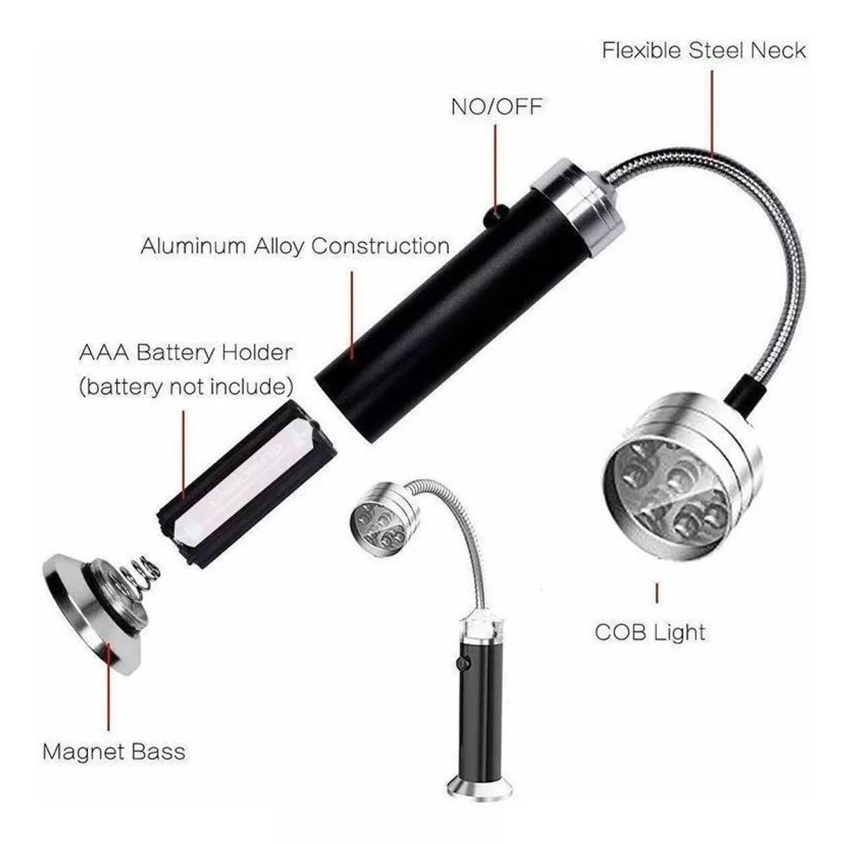 KUANGYE - Set 2 Luces Led Magnéticas Parrilla Con Estuche (a Pilas)