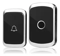 AIZO - Timbre Inalámbrico Exterior Portátil Puertas Timbre Portero negro
