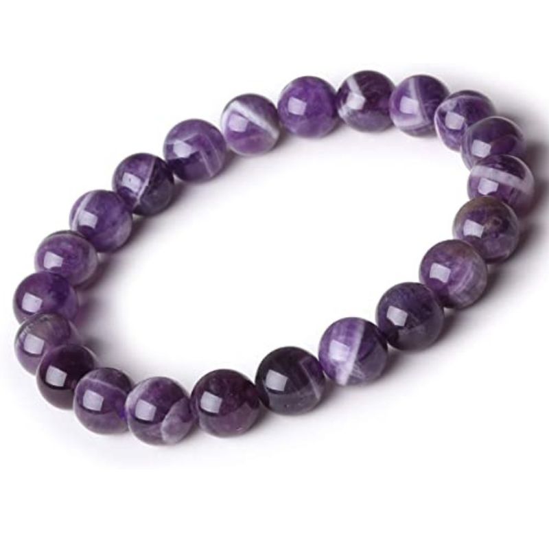 GENERICO - Pulsera de Piedra Amatista Natural 18cm