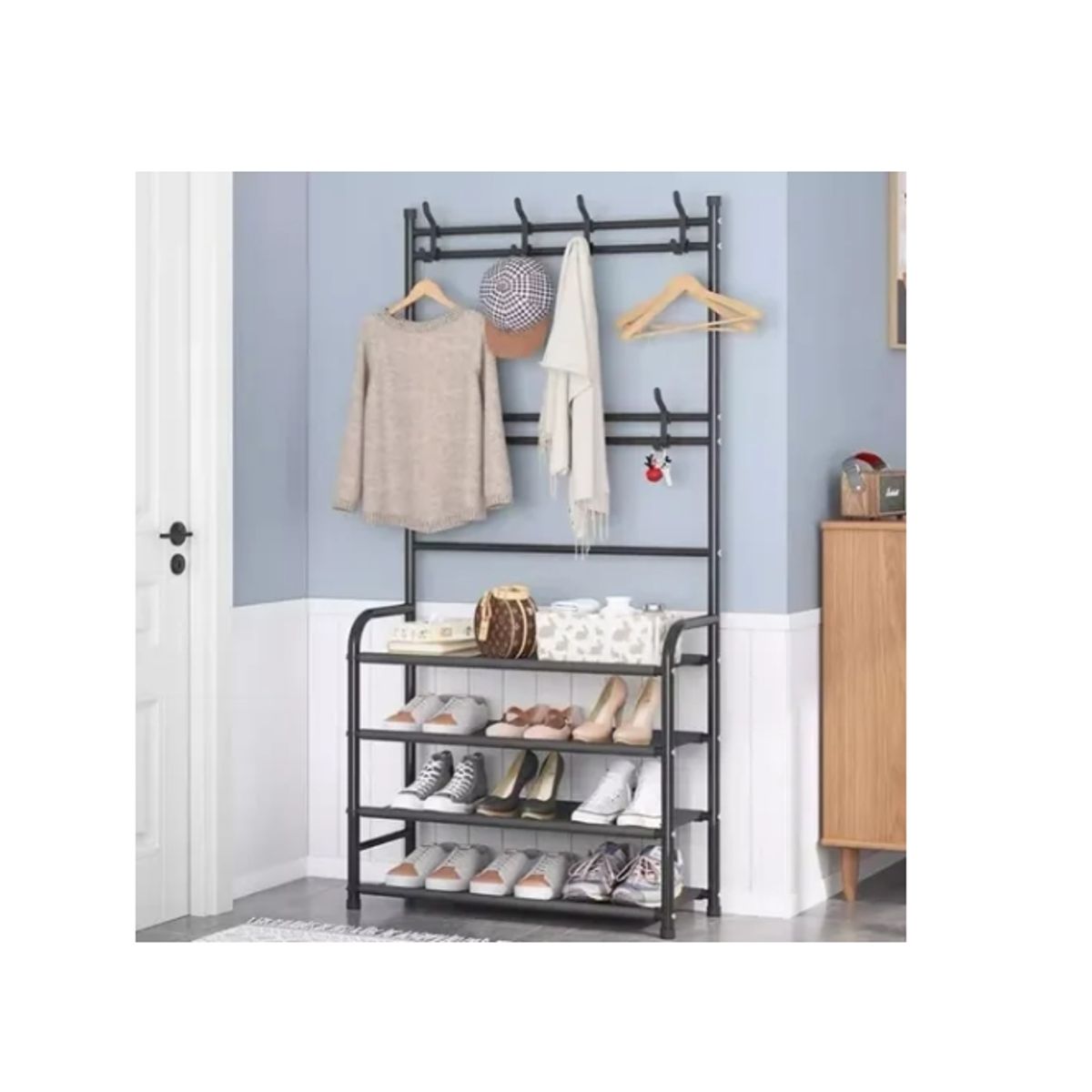 GENERICO - Perchero 3 en 1 Estante Multifuncional Para Abrigos Zapatos Chaquetas