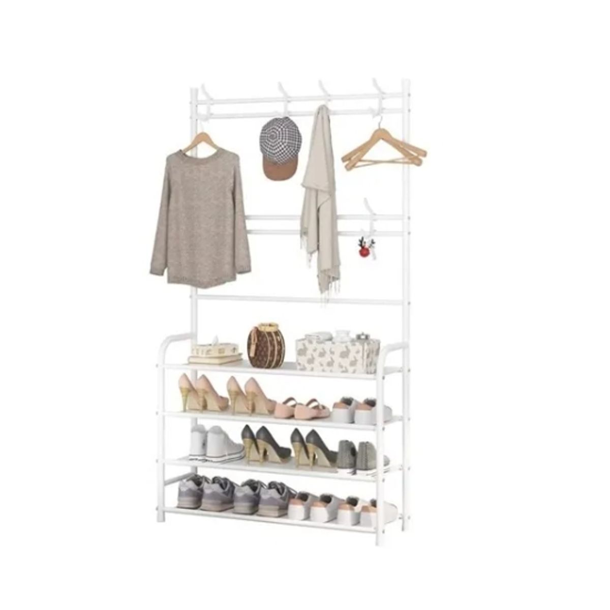 GENERICO - Perchero 3 en 1 Estante Multifuncional Para Abrigos Zapatos Chaquetas