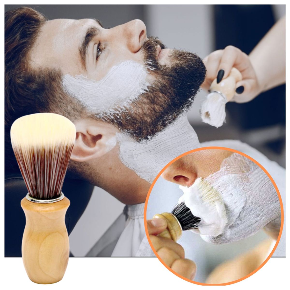 GENERICO - BROCHA PARA AFEITADO USO BARBERO