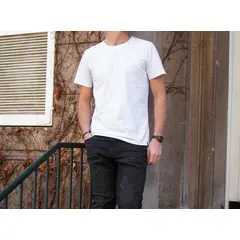 ANAFI - Polera blanca algodón orgánico hombre