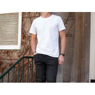 ANAFI - Polera blanca algodón orgánico hombre