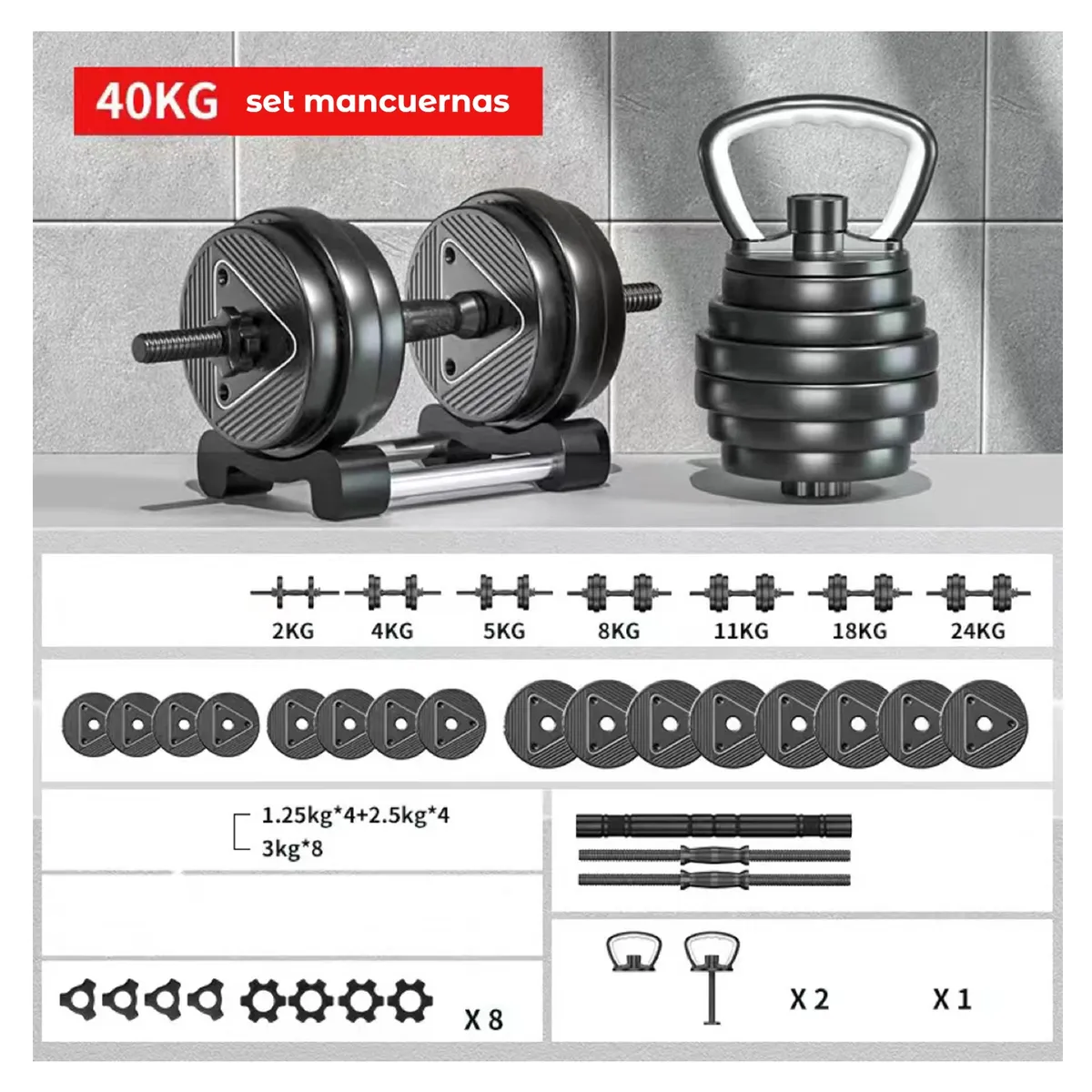 SDFIT - Set de Mancuernas Kang Stylish 40 KG