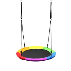 CRUSEC - Columpio Redondo Multicolor Infantil Colgante Para Exterior