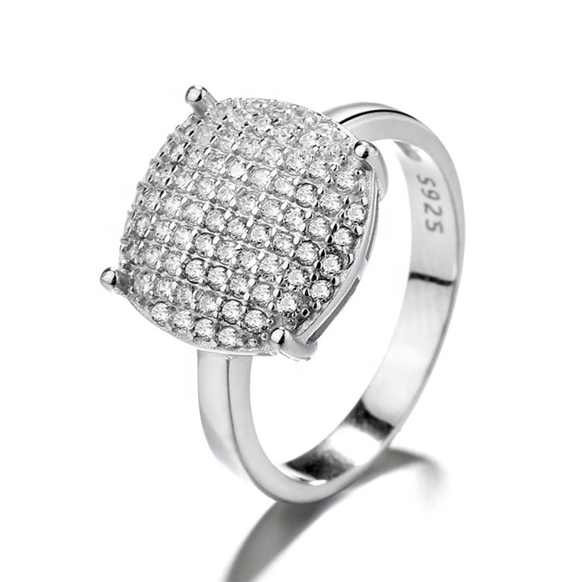 GENERICO - Anillo Plata 925 Mujer Redondo Circones Diseño Moderno Joya