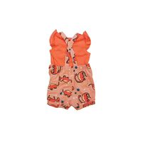 Jardinera mas polera bebé rosa dinos