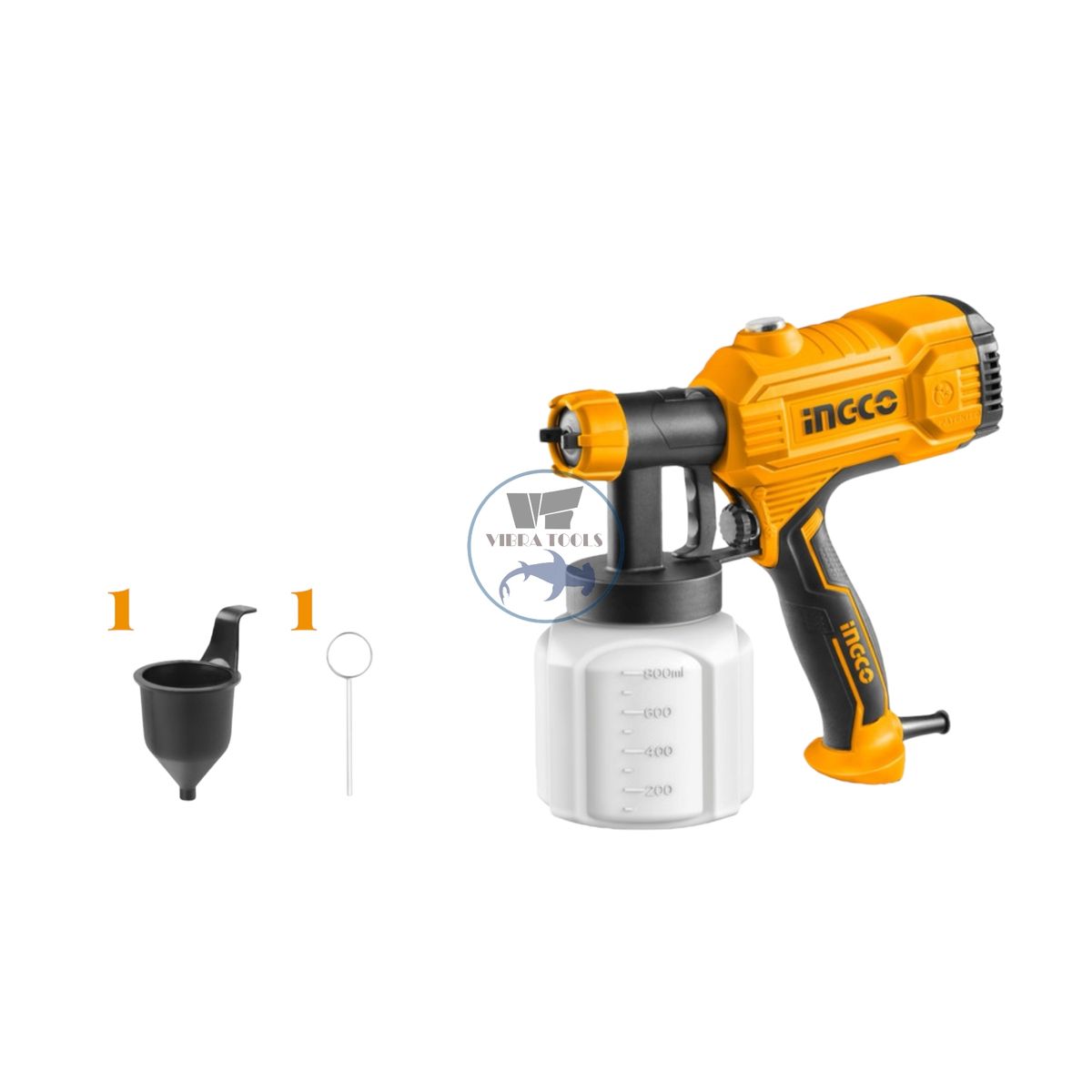 INGCO - Pistola Para Pintar Eléctrica Ingco 450 W Industrial + Accesorios