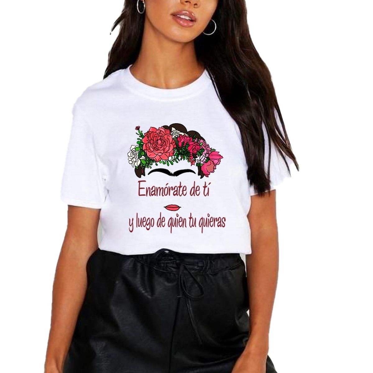 CHATICAS - Polera Dama Estampada 100algodon Frase Enamorada de Ti